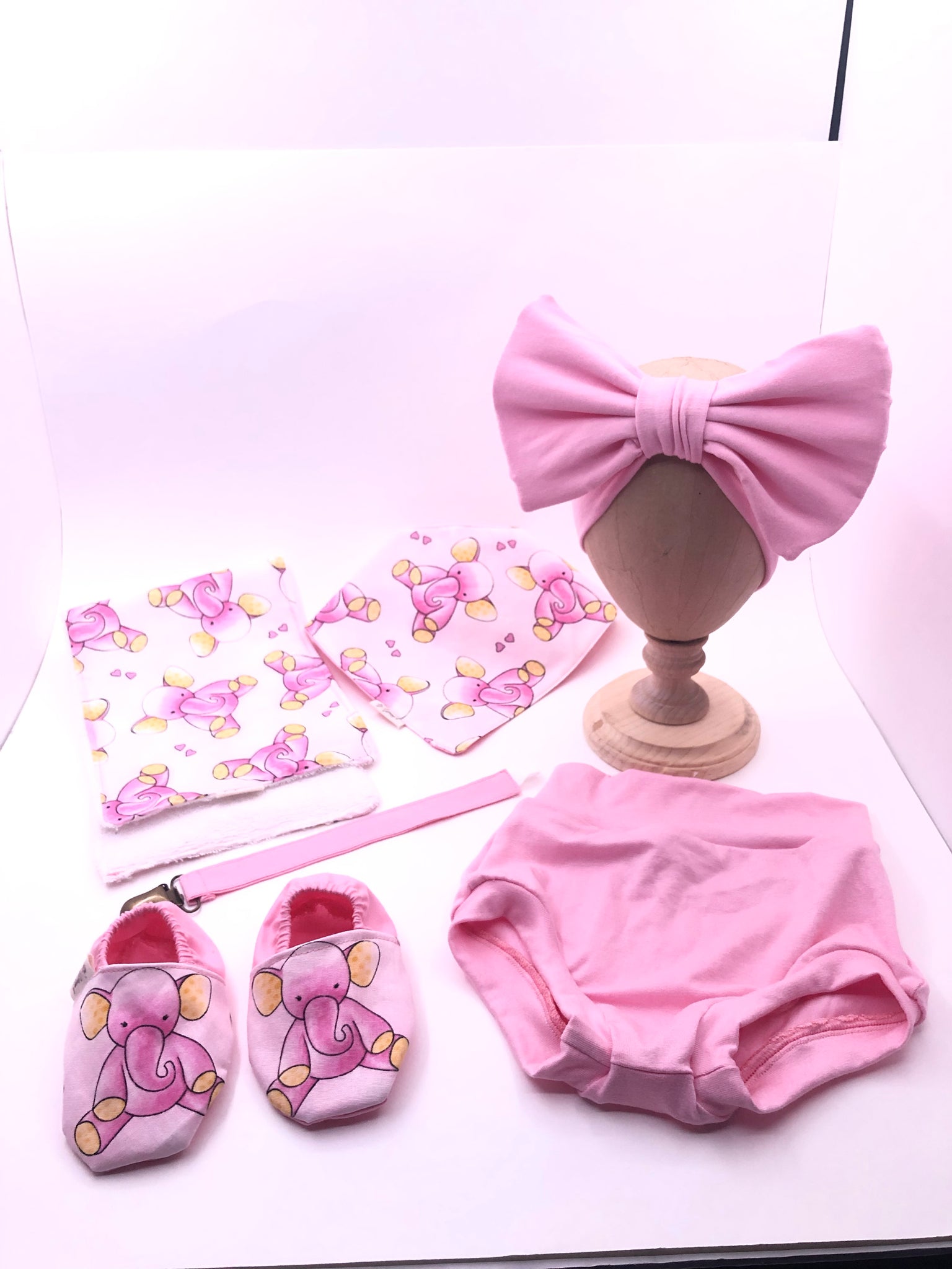 Pink Elephant Baby Set