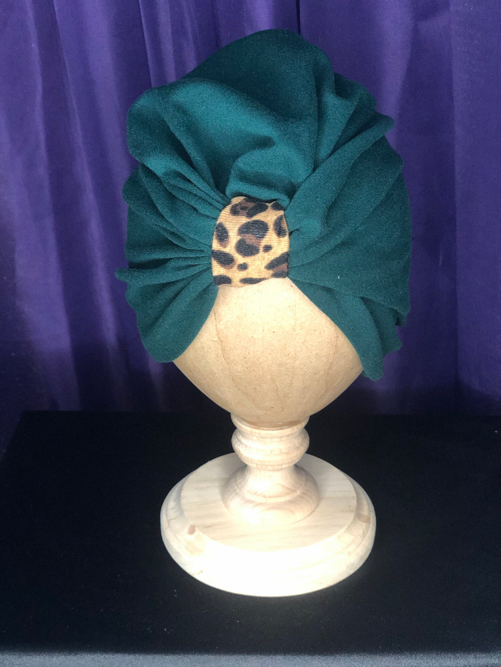 Leopard Print Accent Turban